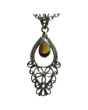 Tigers Eye sterling silver pendant (PA74)